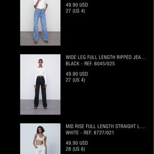 Zara basically New jeans!! Size 4. Worn once.